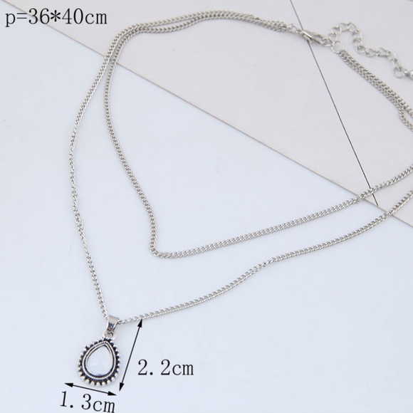 Silver Layered Necklace - Picture 4 of 6